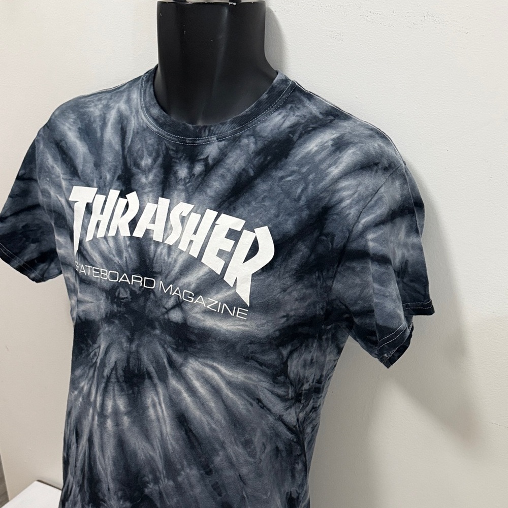 Thrasher Blue  and Gray Tie-Dye T-Shirt